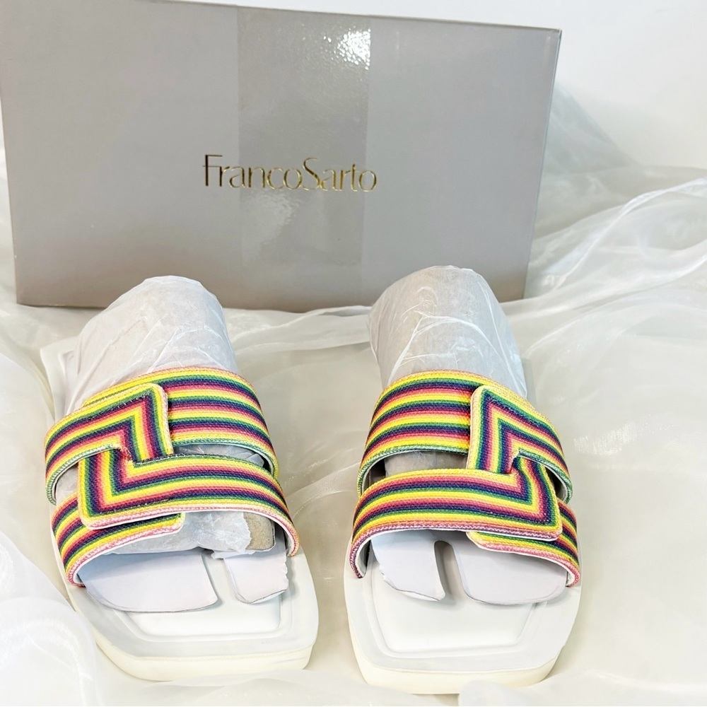 Franco Sarto Women's Capri Square Toe Summer Slide Sandals